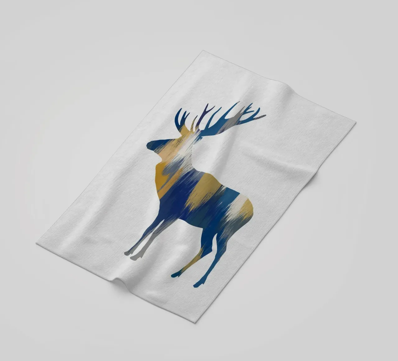 Alce blu e giallo telo mare da Orara Studio