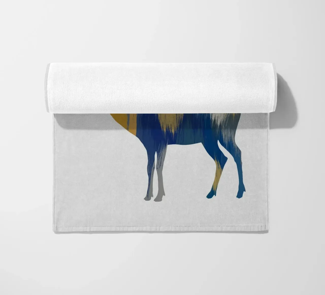 Alce blu e giallo telo mare da Orara Studio