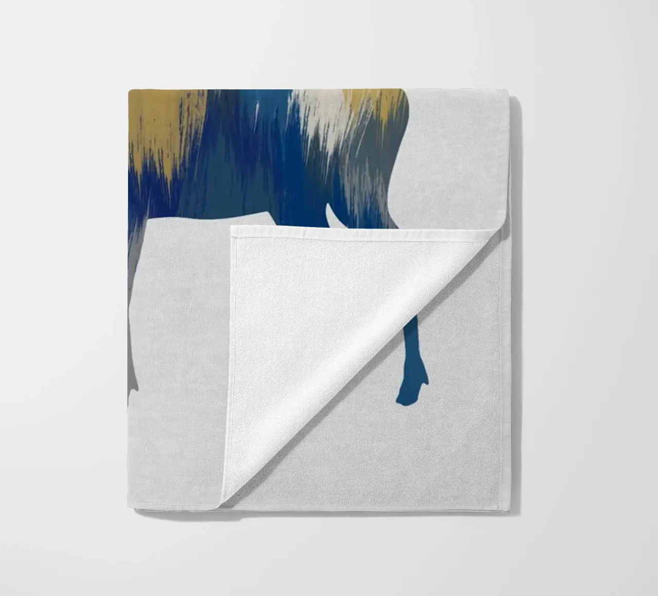 Alce blu e giallo telo mare da Orara Studio