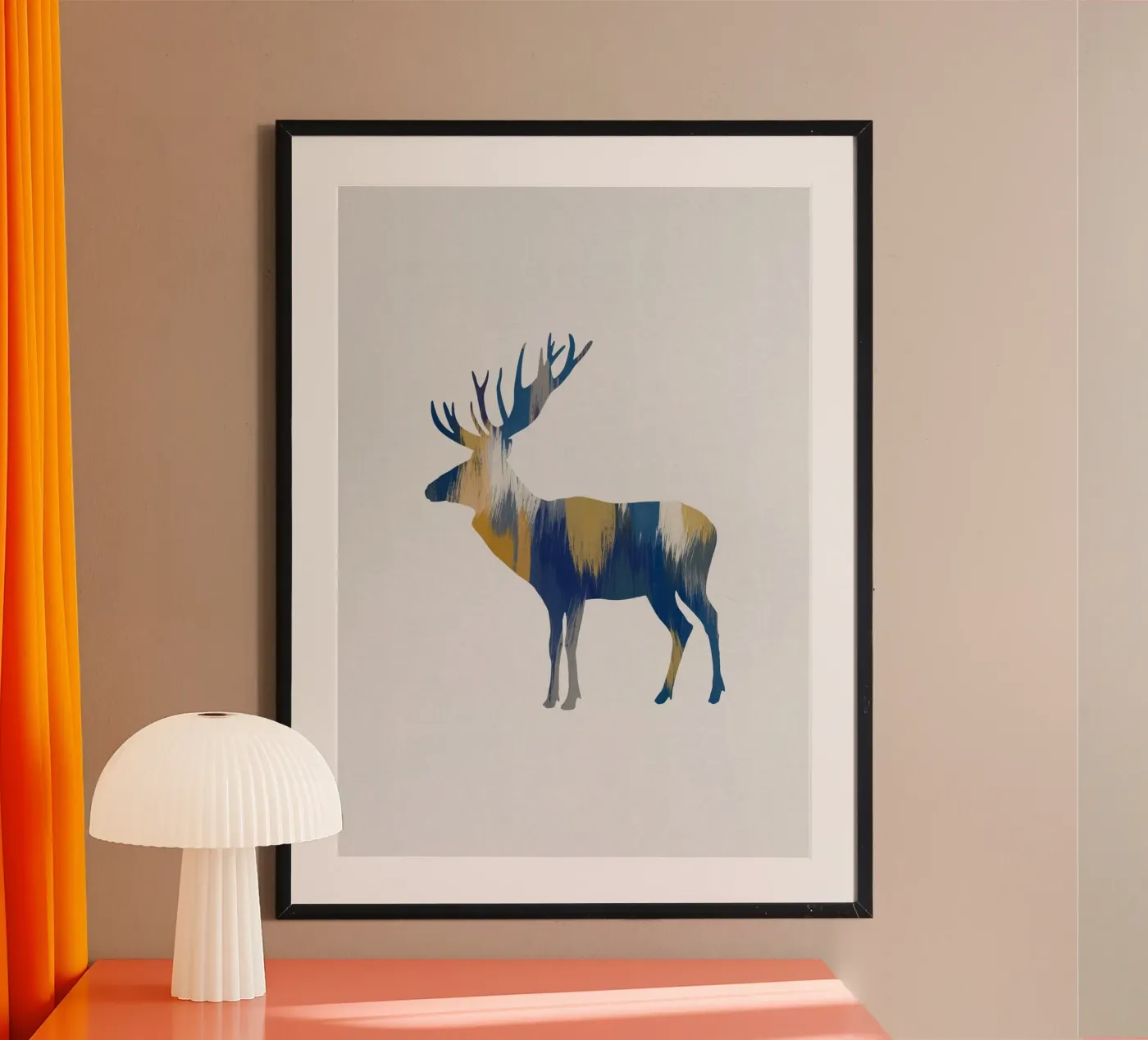 Blue & Yellow Moose poster da Orara Studio