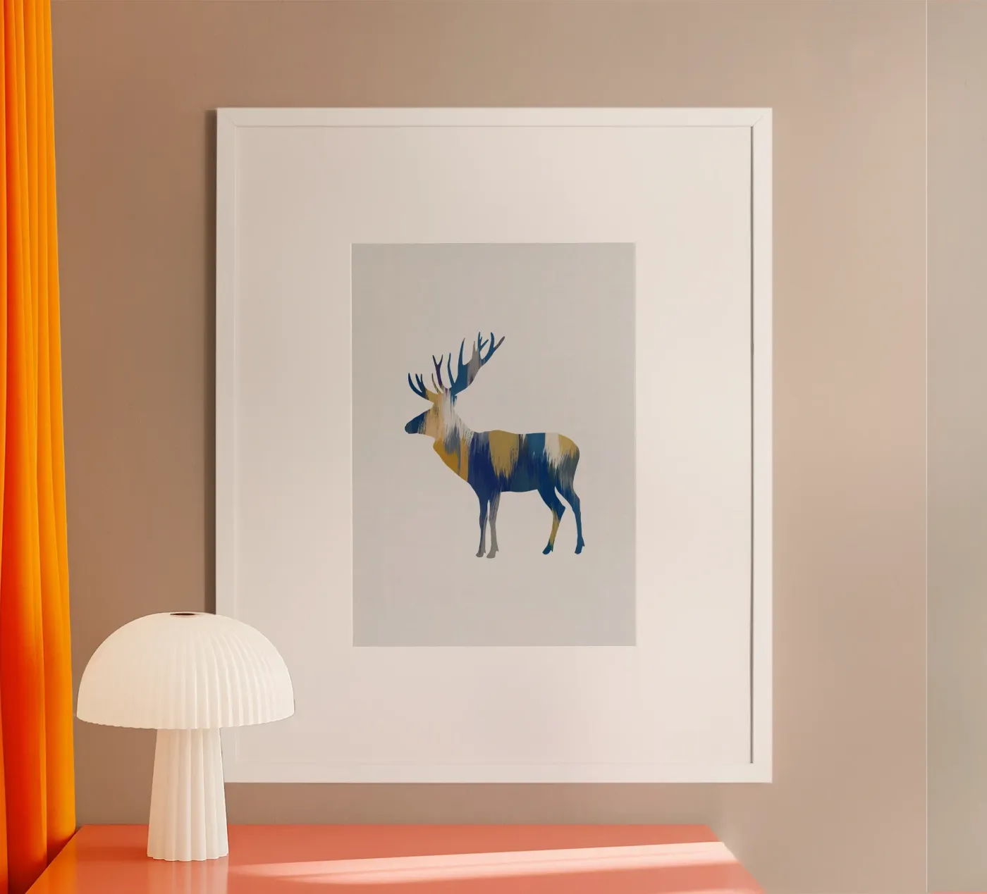Blue & Yellow Moose poster da Orara Studio