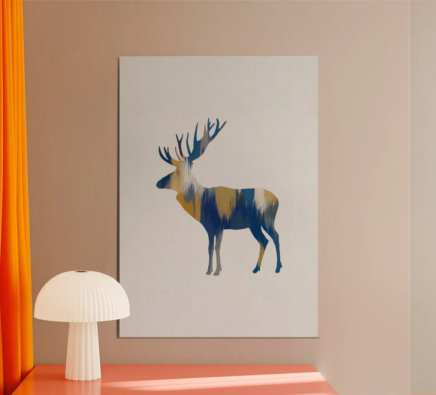 Blue & Yellow Moose poster da Orara Studio