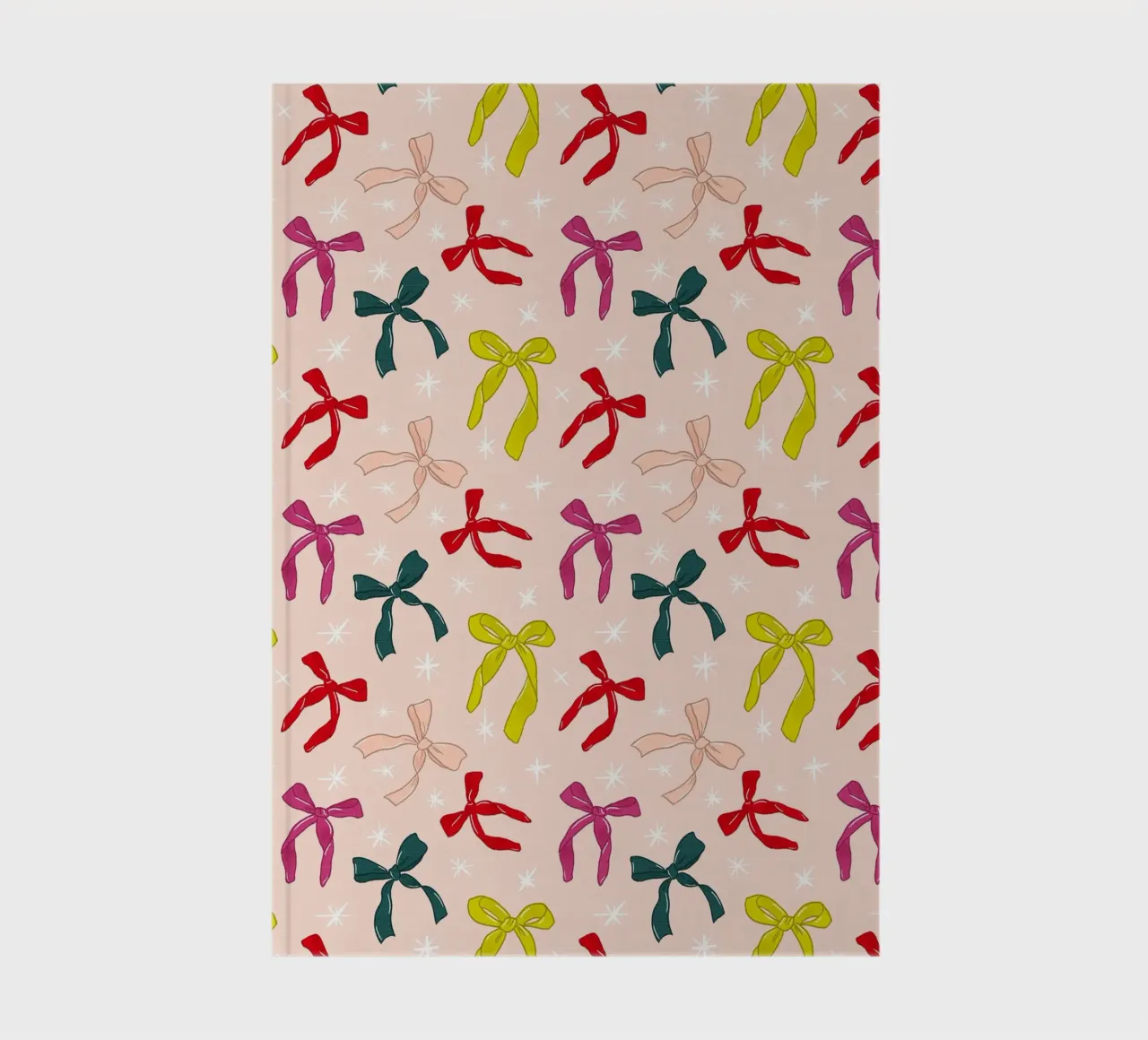 Coquette Colorful Festive Bow Pattern Print notebook by showmemars