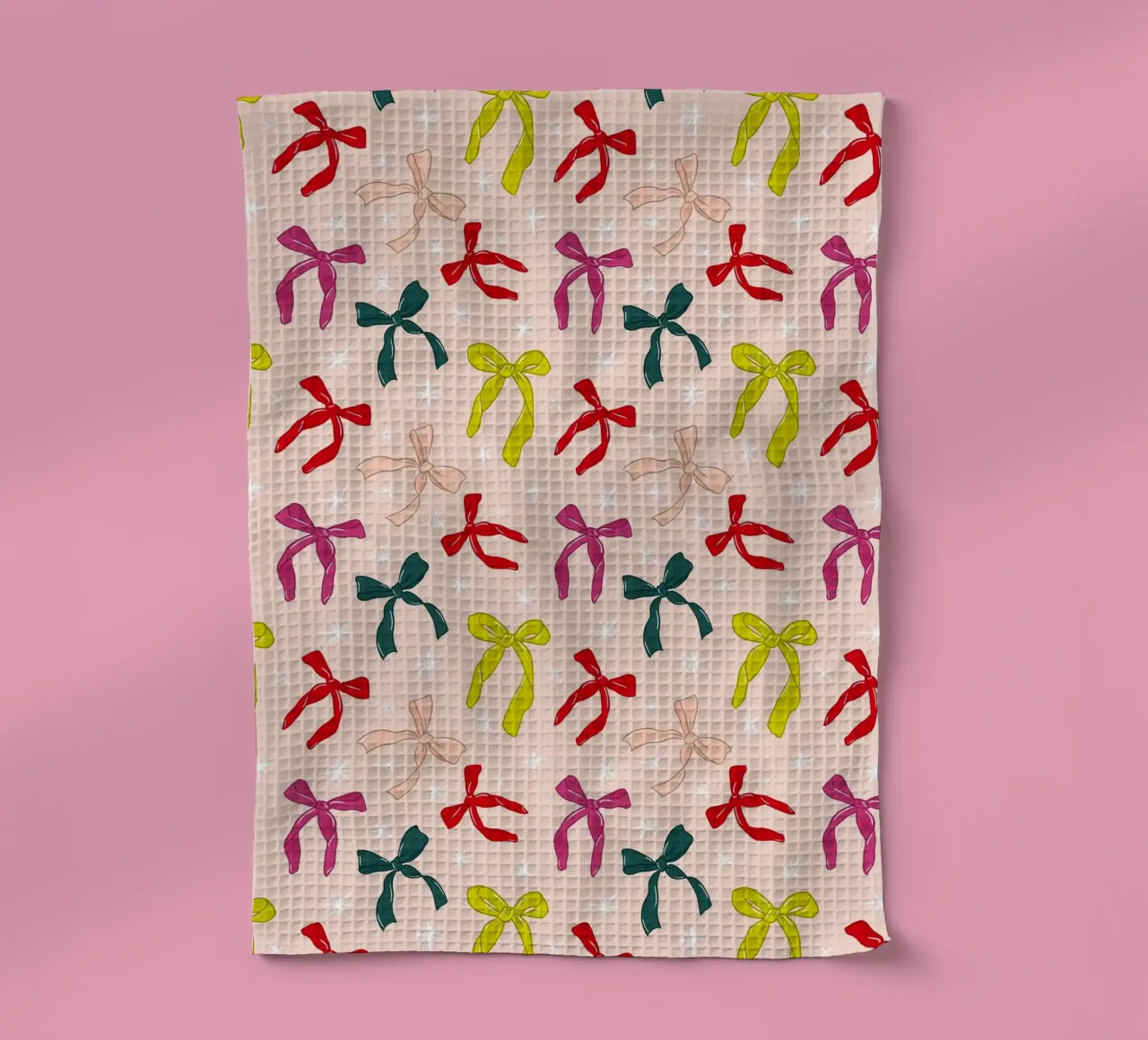 Coquette Colorful Festive Bow Pattern Print (imprimé avec nœud) torchon de showmemars