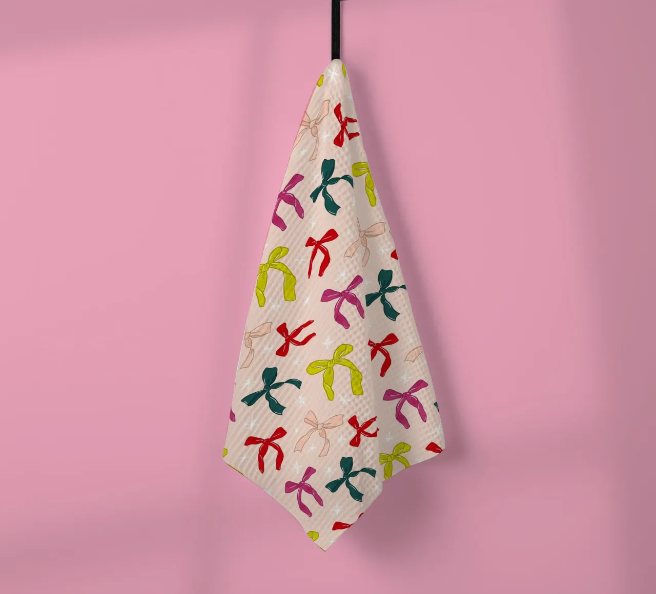 Coquette Colorful Festive Bow Pattern Print (imprimé avec nœud) torchon de showmemars