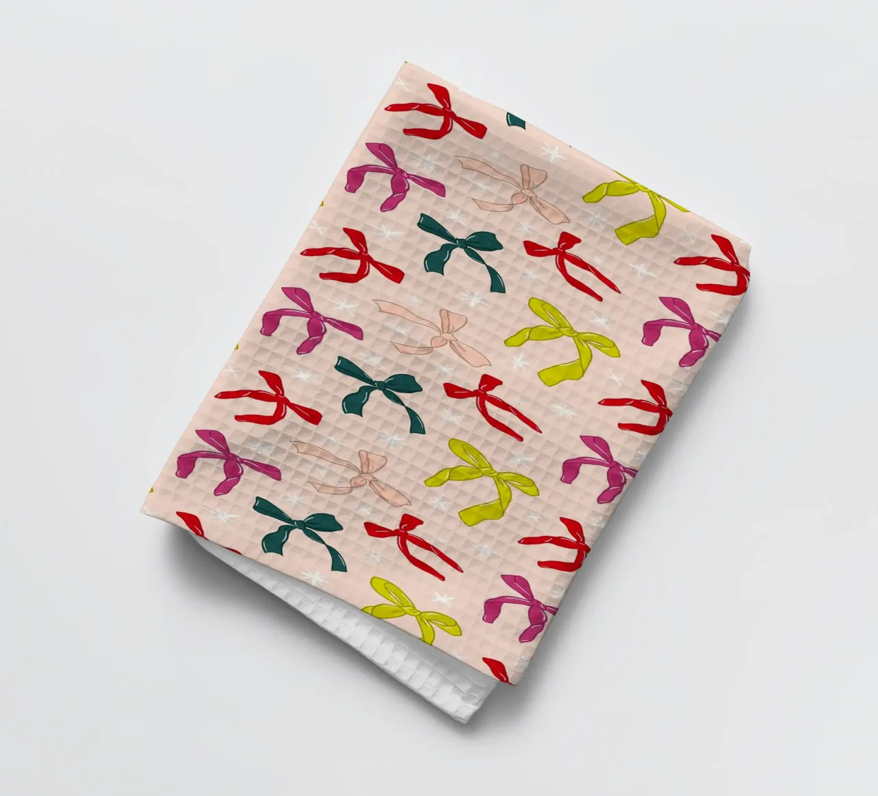 Coquette Colorful Festive Bow Pattern Print (imprimé avec nœud) torchon de showmemars