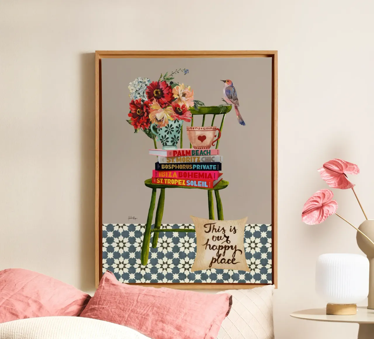 Happy Place canvas with Floater frame by Ana Paula Hoppe