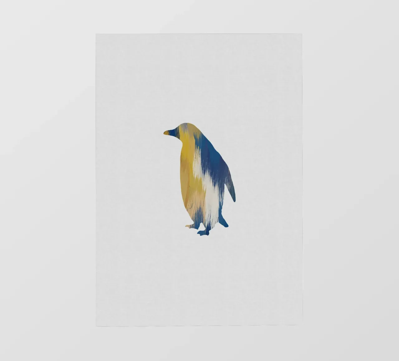 Pinguino blu e giallo telo in pvc da Orara Studio