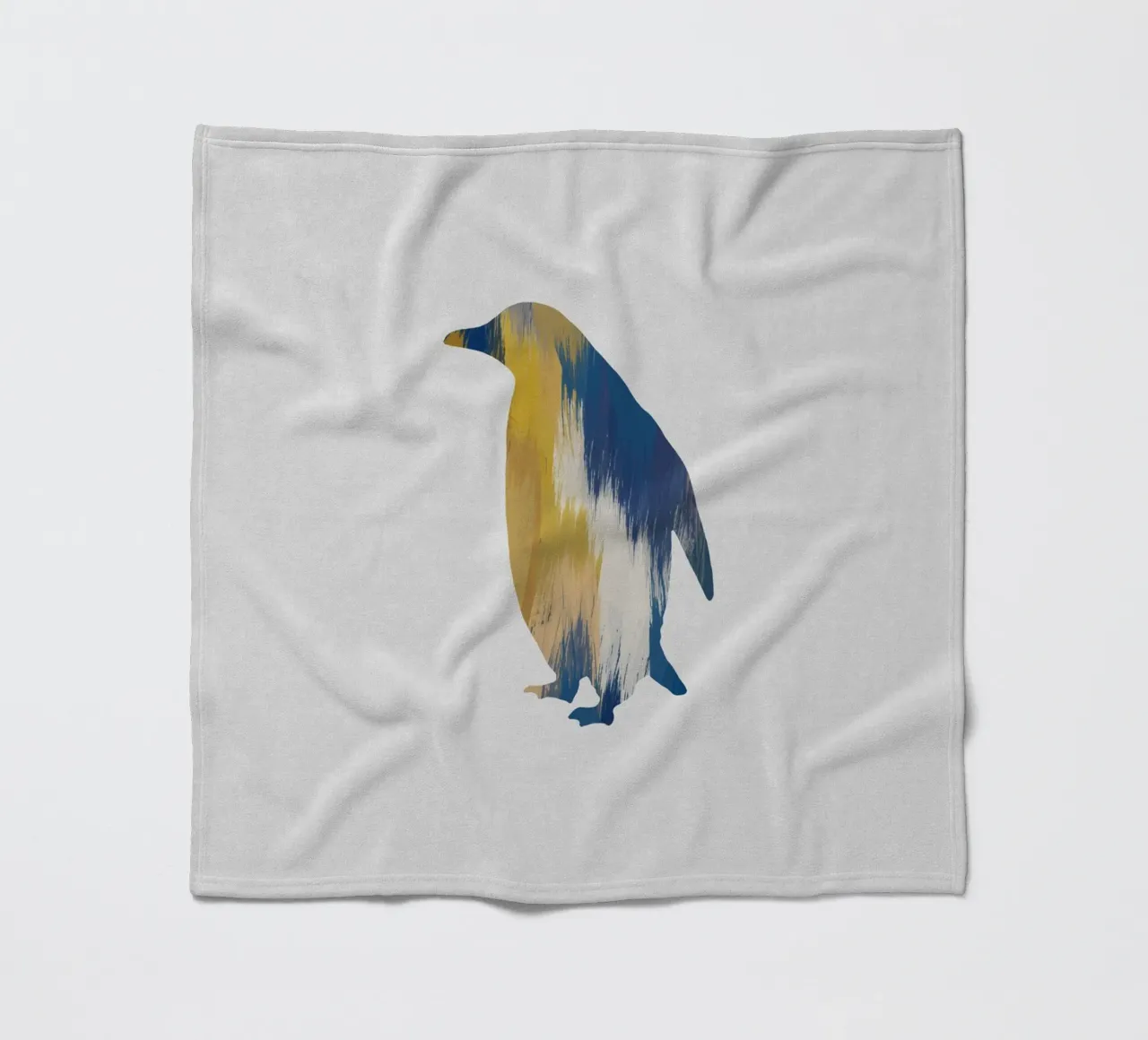 Pingouin bleu et jaune plaid polaire de Orara Studio