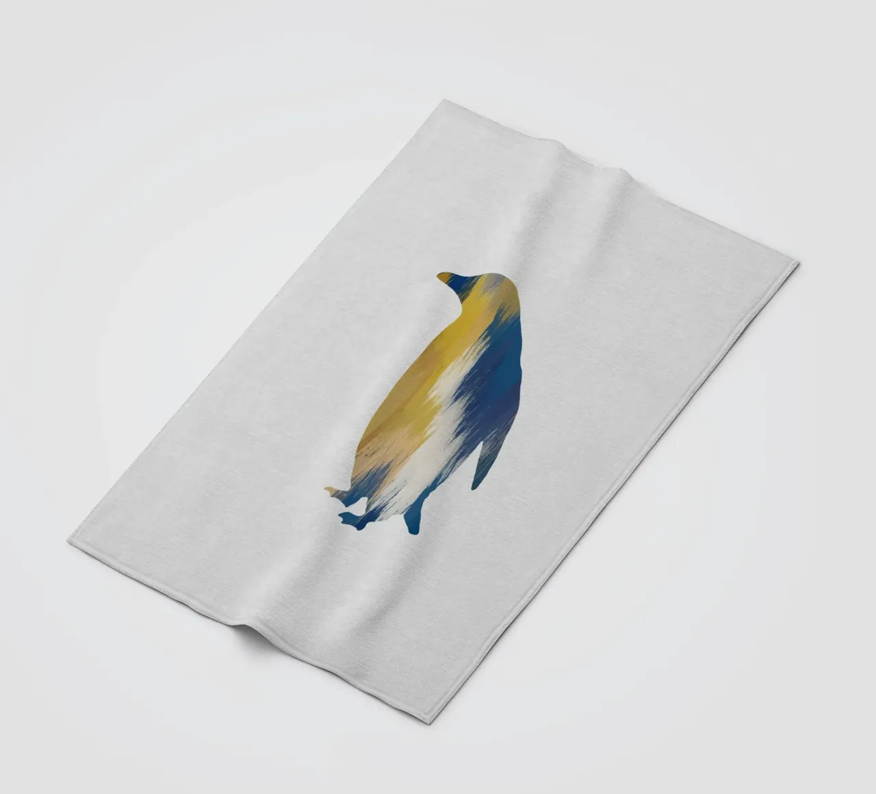 Pingouin bleu et jaune plaid polaire de Orara Studio