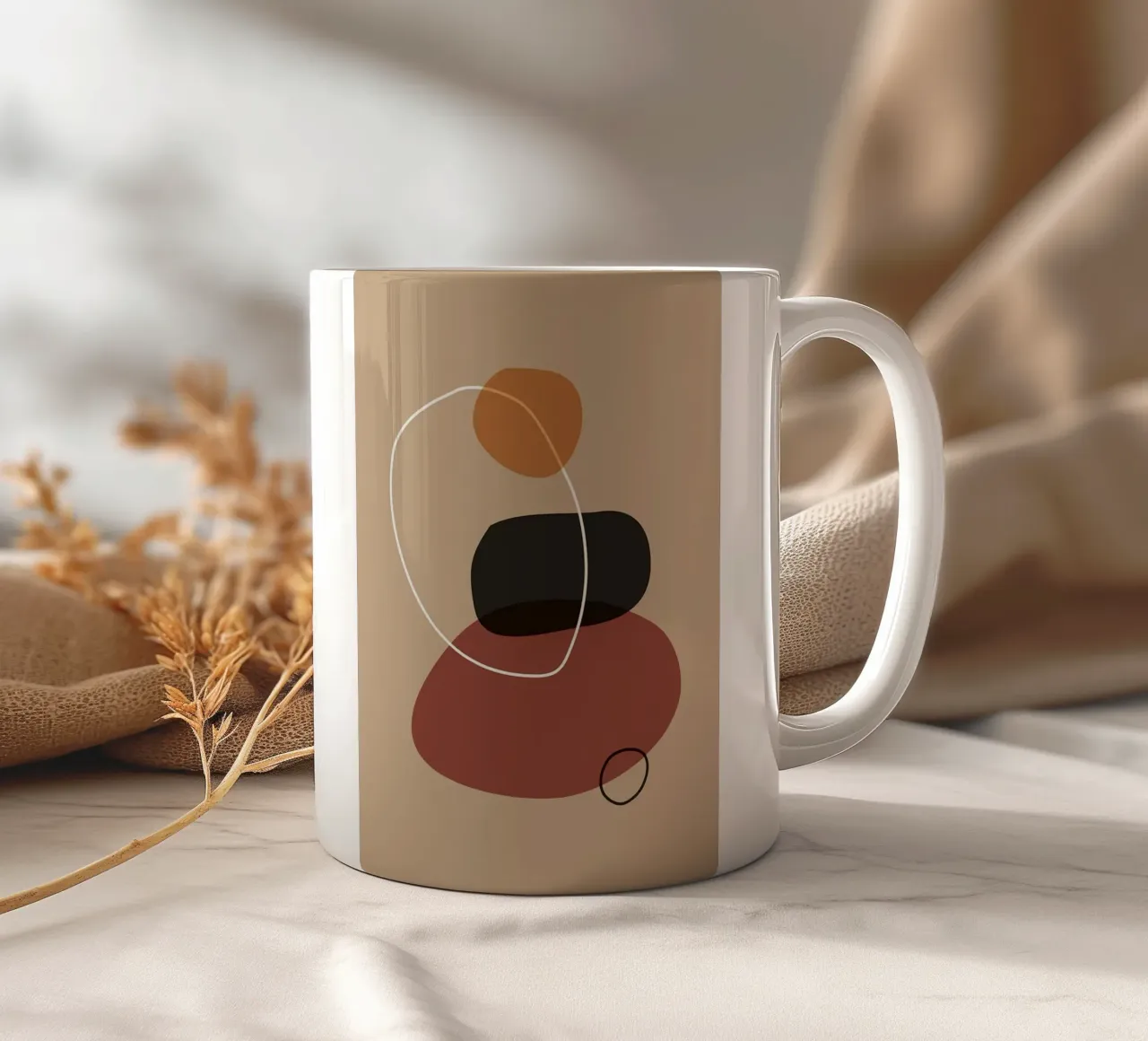 Aesthetic geometry pattern ceramic mug by helloworld