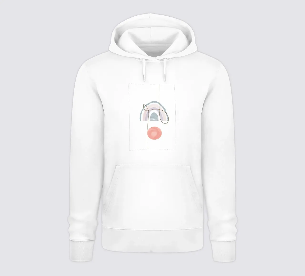 Line art arcobaleno bohémien felpa con cappuccio da helloworld