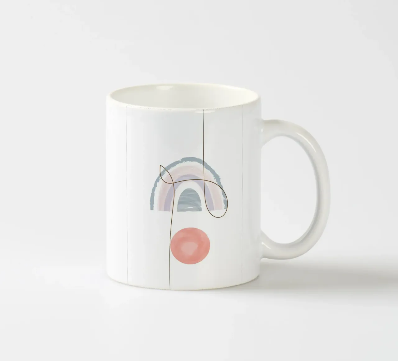 Line art arcobaleno bohémien tazza in ceramica da helloworld