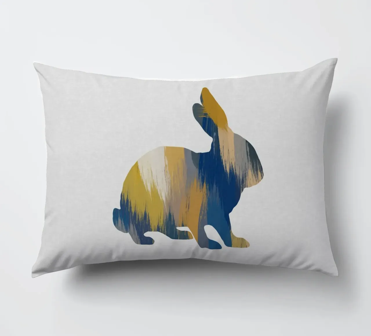 Lapin bleu et jaune coussin de Orara Studio
