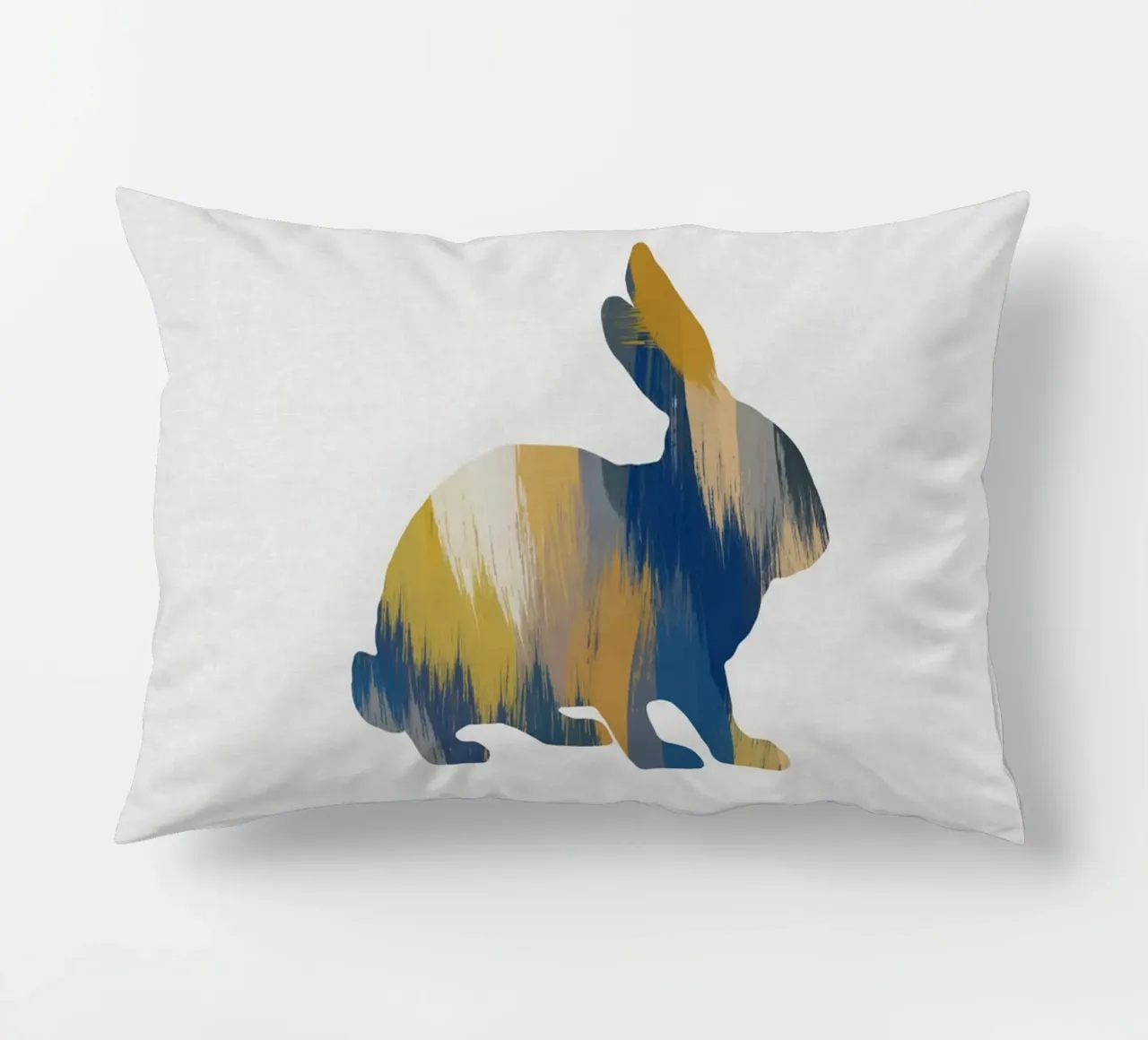 Lapin bleu et jaune coussin de Orara Studio