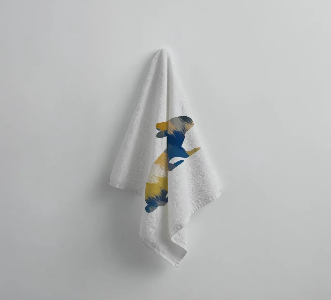 Lapin bleu et jaune serviette de bain de Orara Studio