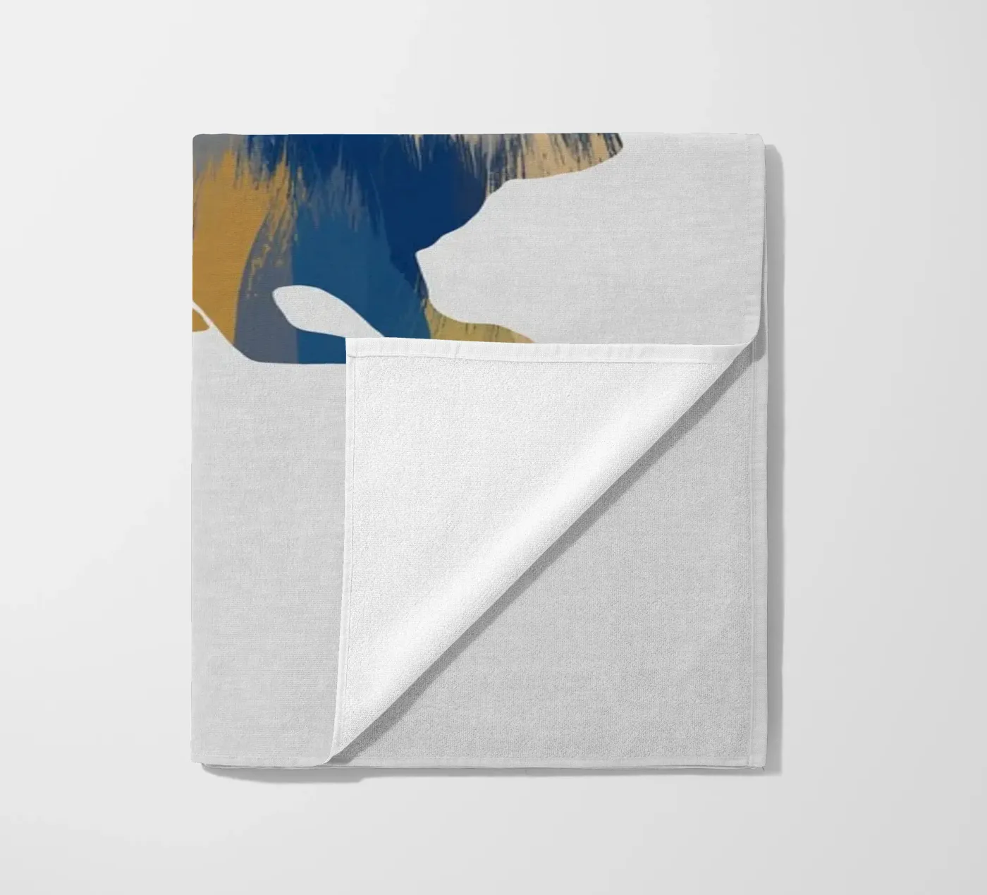 Coniglio blu e giallo telo mare da Orara Studio