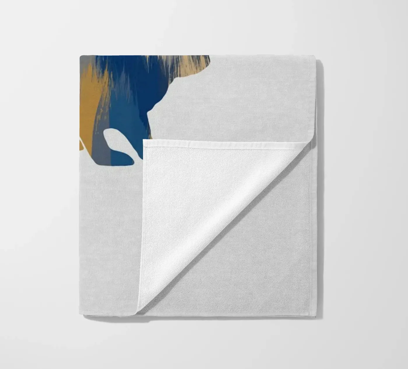 Coniglio blu e giallo telo mare da Orara Studio