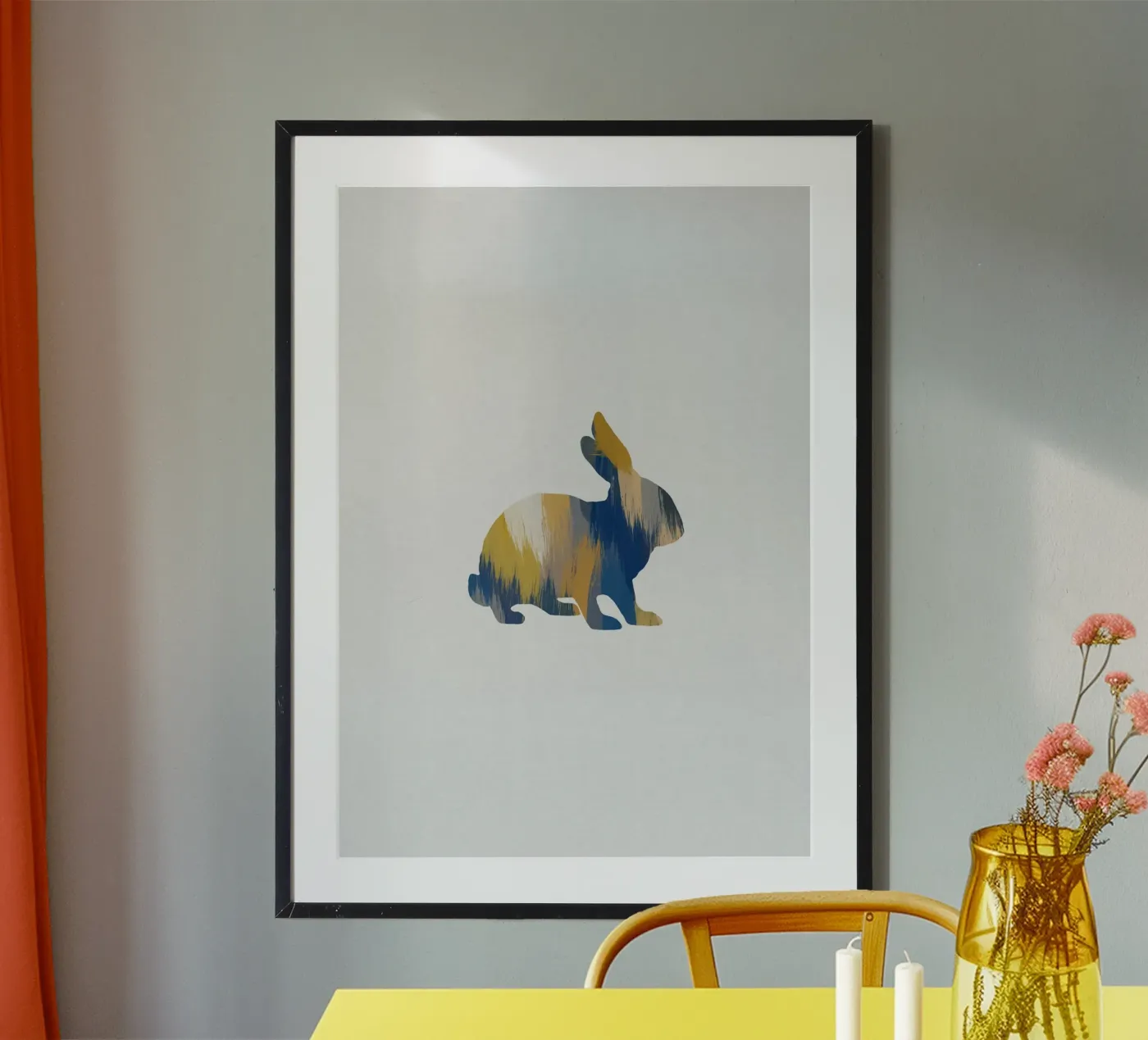 Blue & Yellow Rabbit poster da Orara Studio