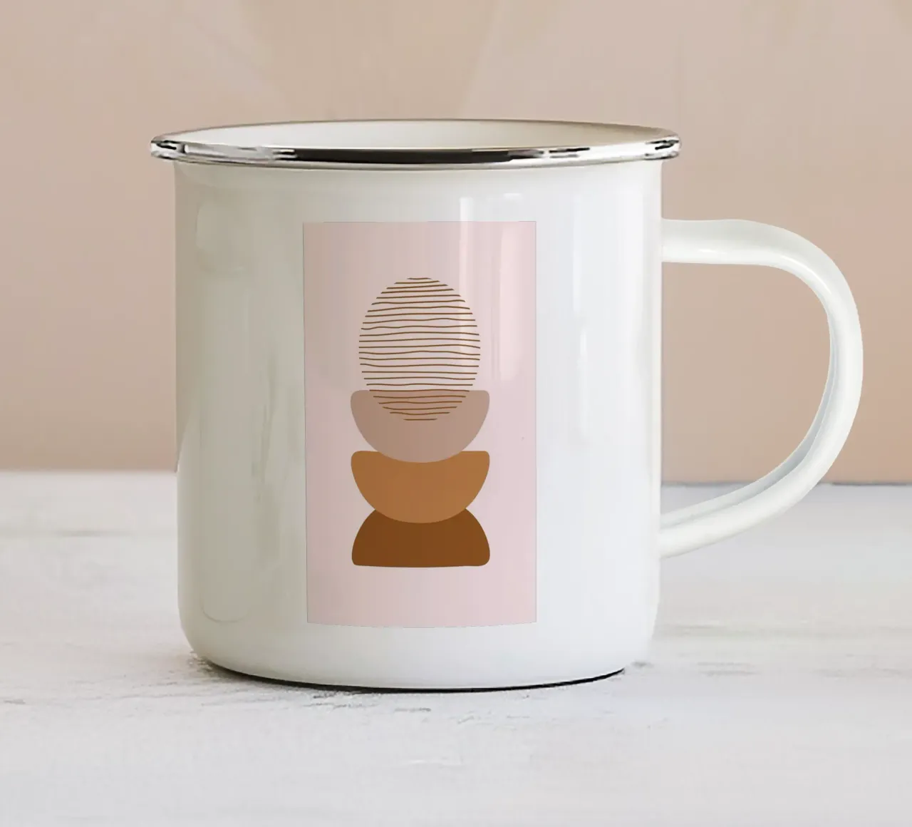 Boho abstracte Minimal kunst emaille mok van helloworld