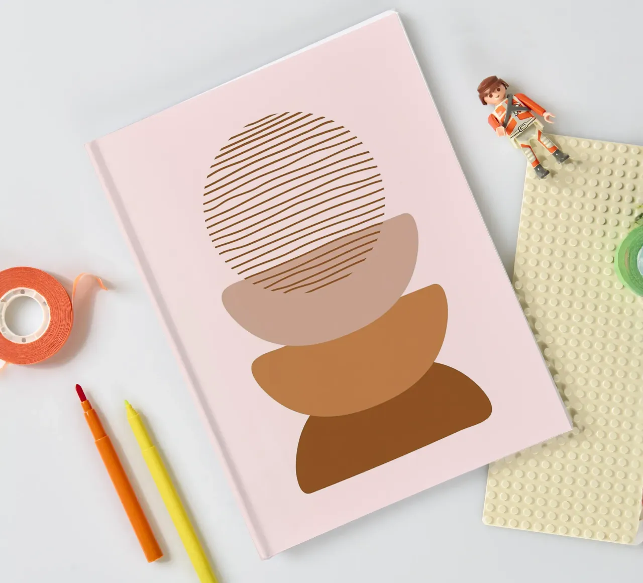 Boho abstract Minimal art notebook by helloworld