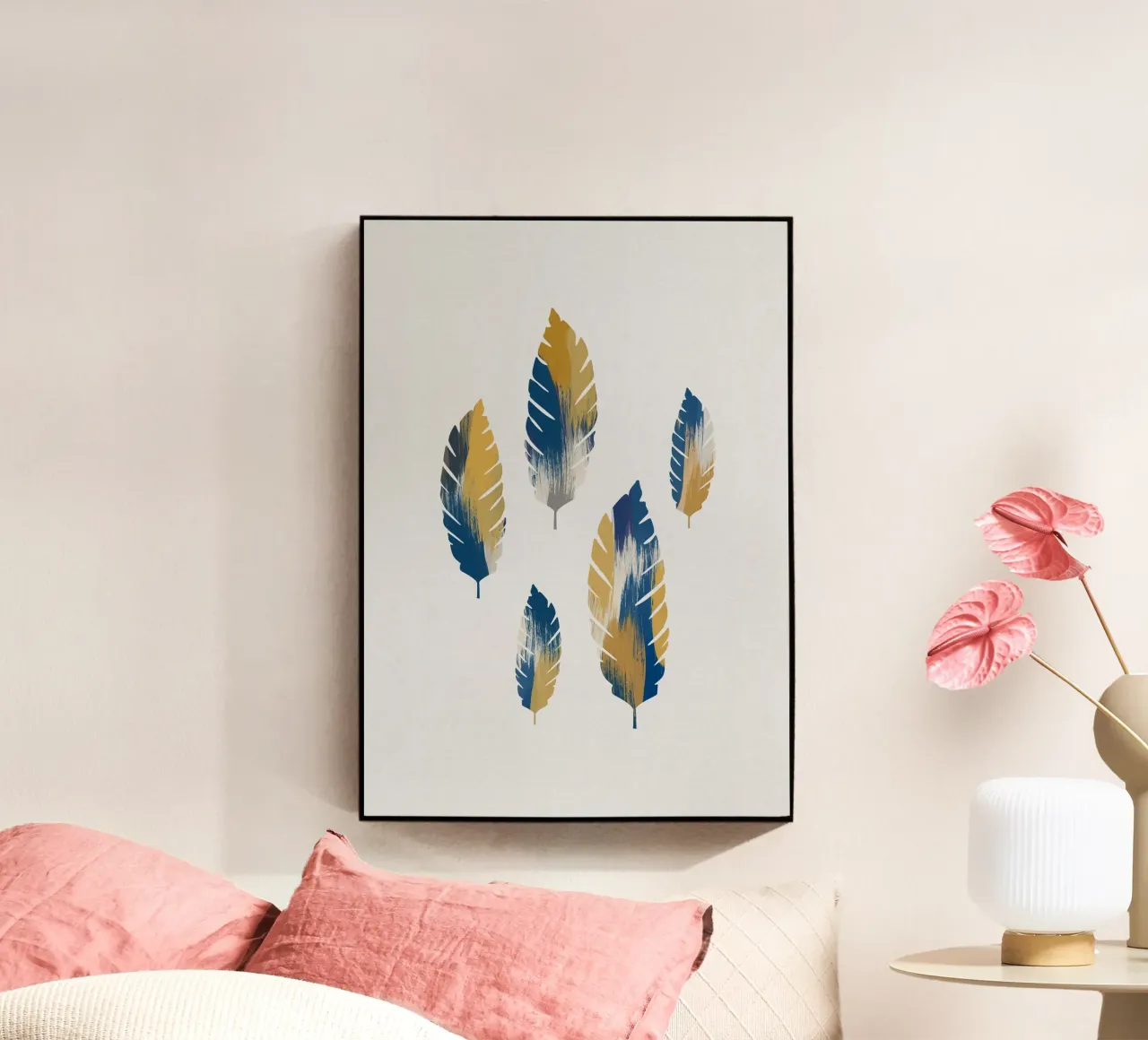 Foglie blu e gialle plexiglass da Orara Studio