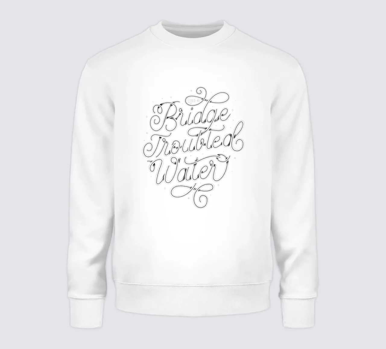 Like a Bridge Over Troubled Water. Hand Lettered Song felpa da CalliLetters2