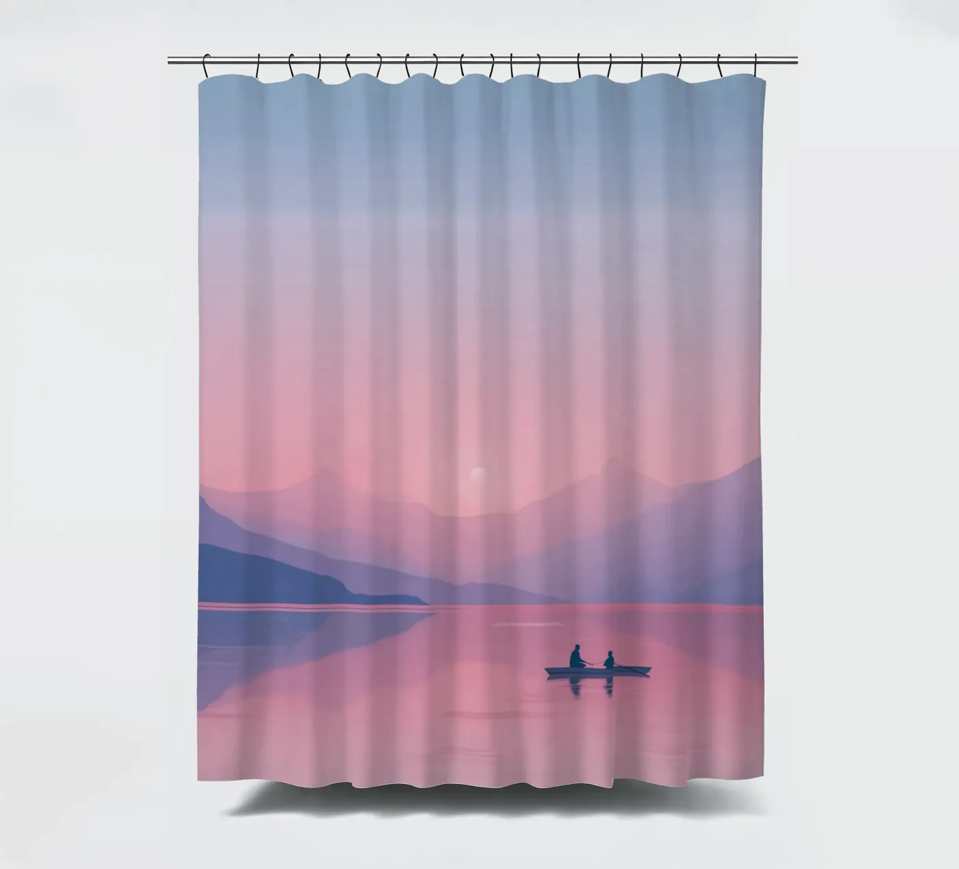 Sunset Reflections Duschvorhang von Tinyverse Studio