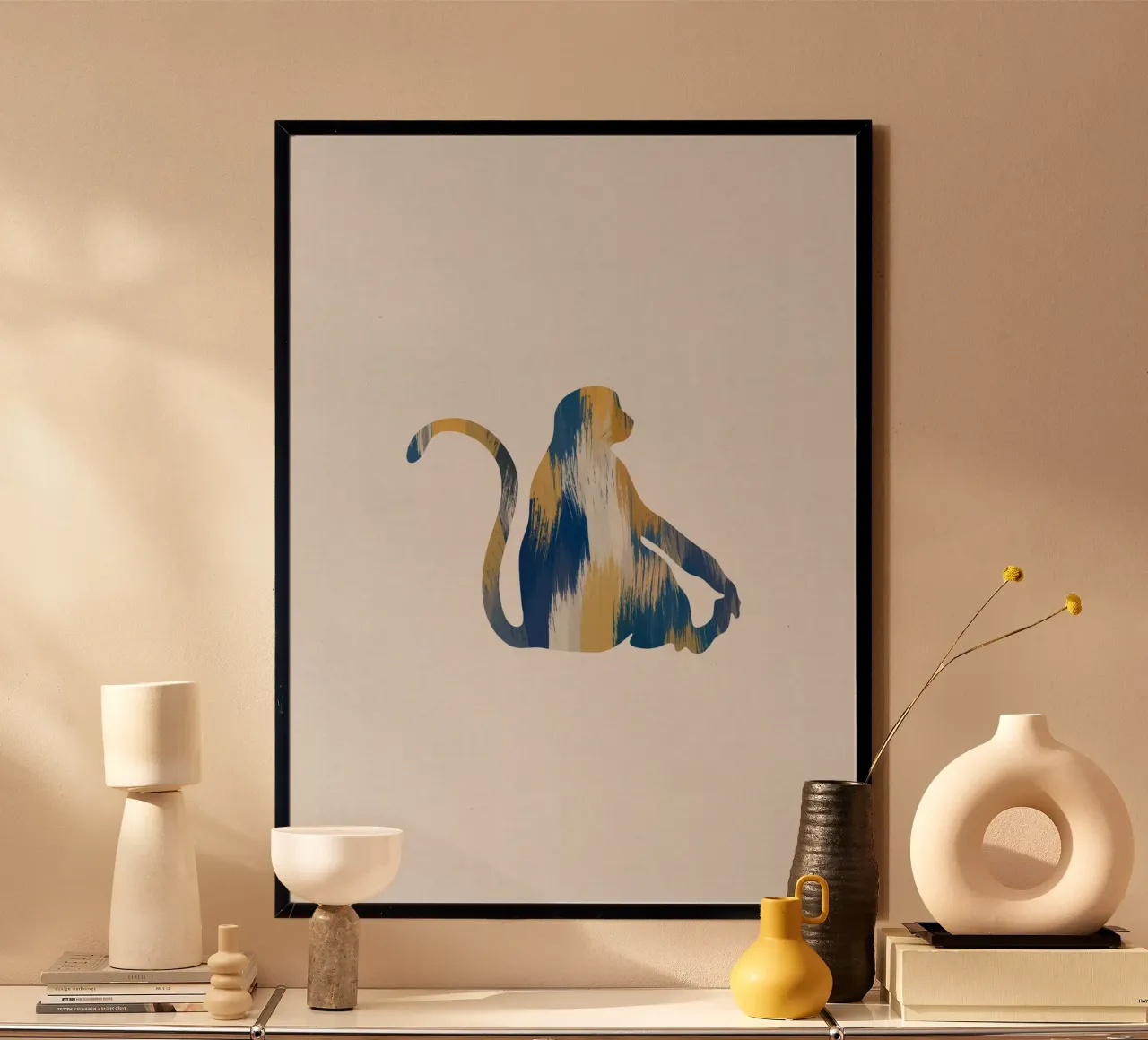 Scimmia blu e gialla poster da Orara Studio