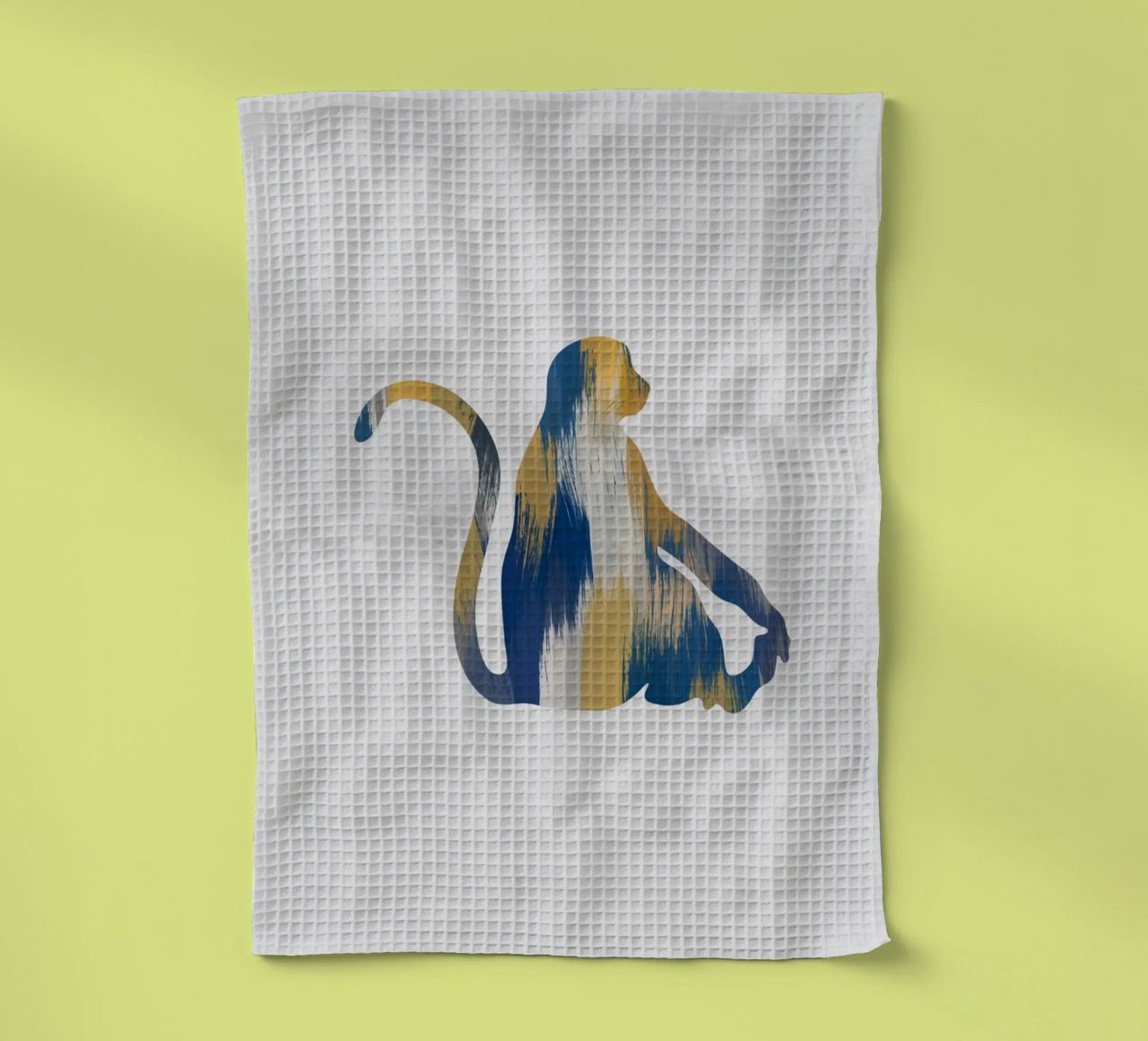 Singe bleu et jaune torchon de Orara Studio