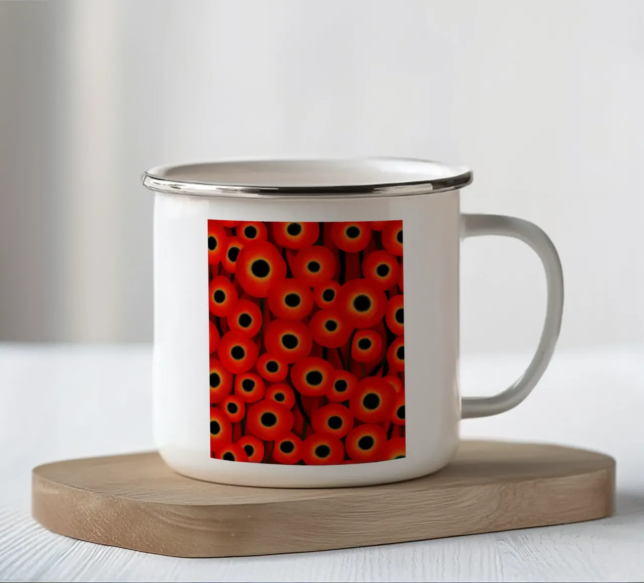 Sogno di papavero | Ossessione opulenta nel soprammobile tazza in smalto da Autofocus