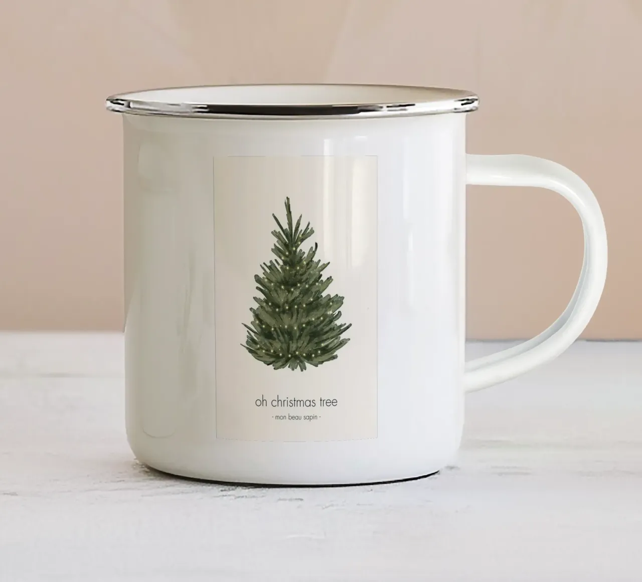 Mon beau sapin tazza in smalto da Idées & Création