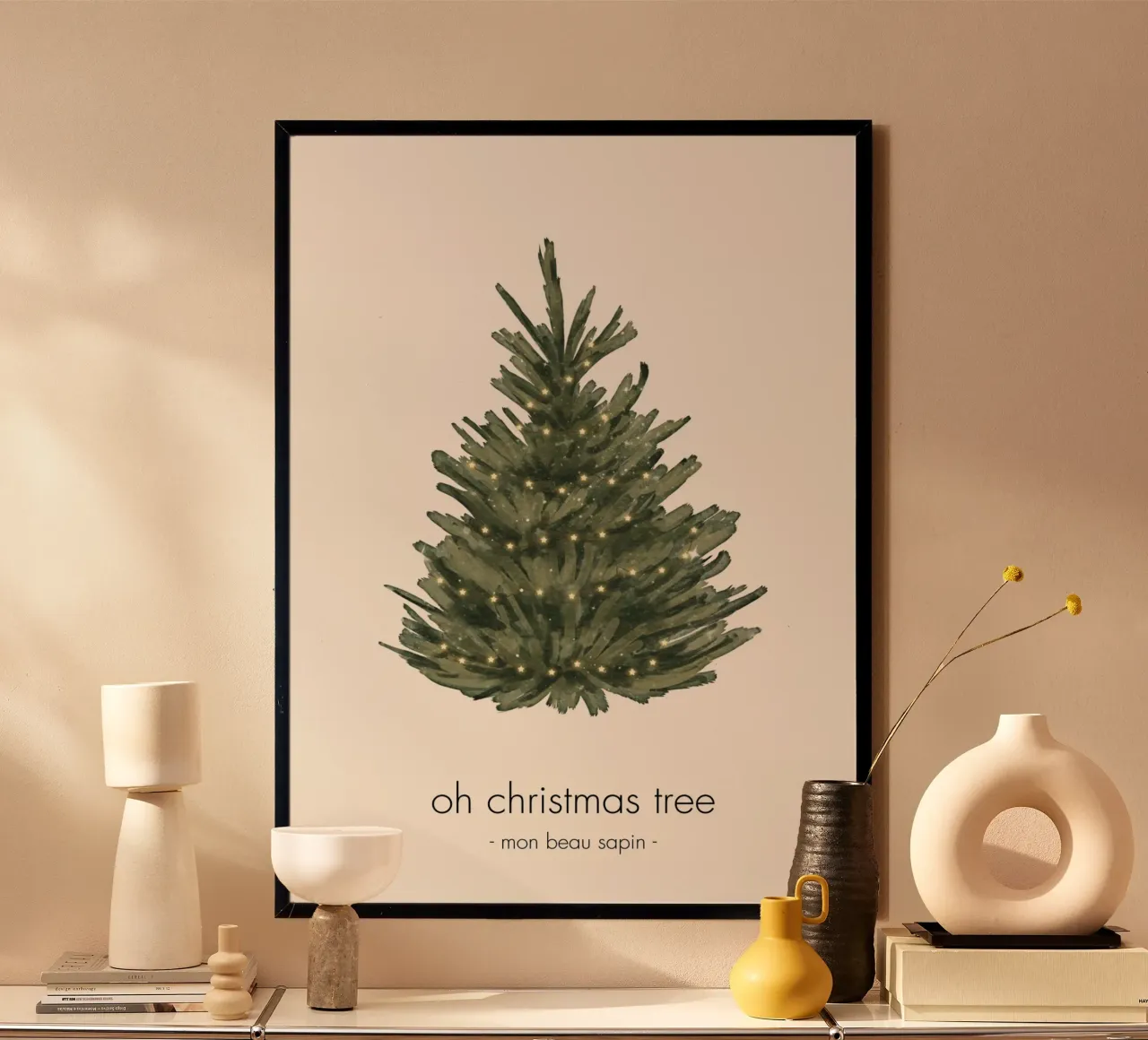 Mon beau sapin poster avec cadre en aluminium de Idées & Création