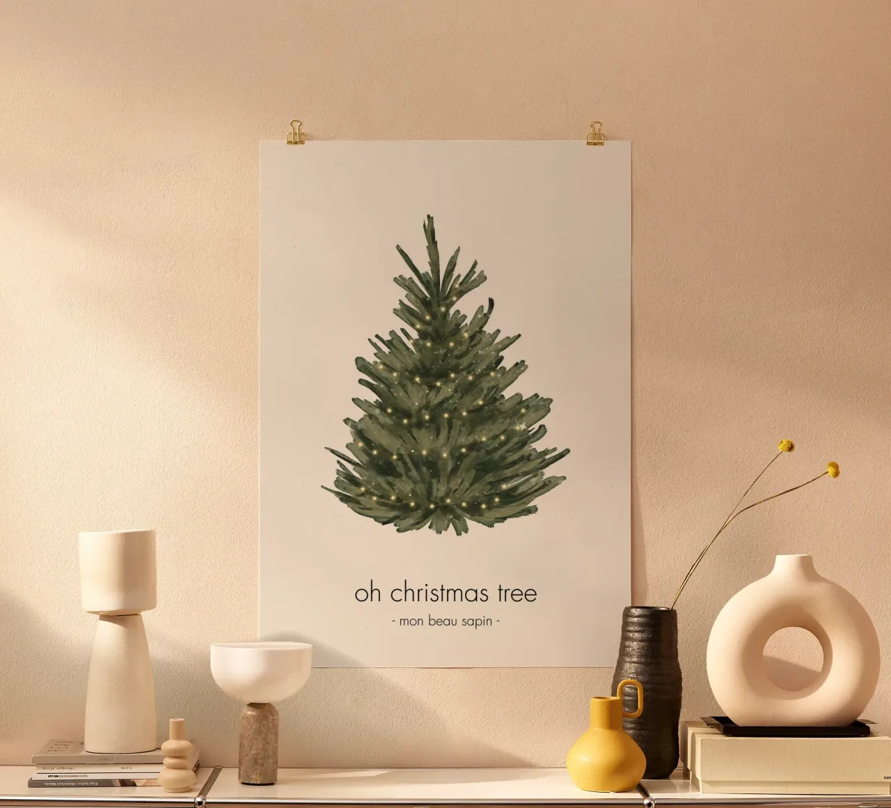 Mon beau sapin poster avec cadre en aluminium de Idées & Création