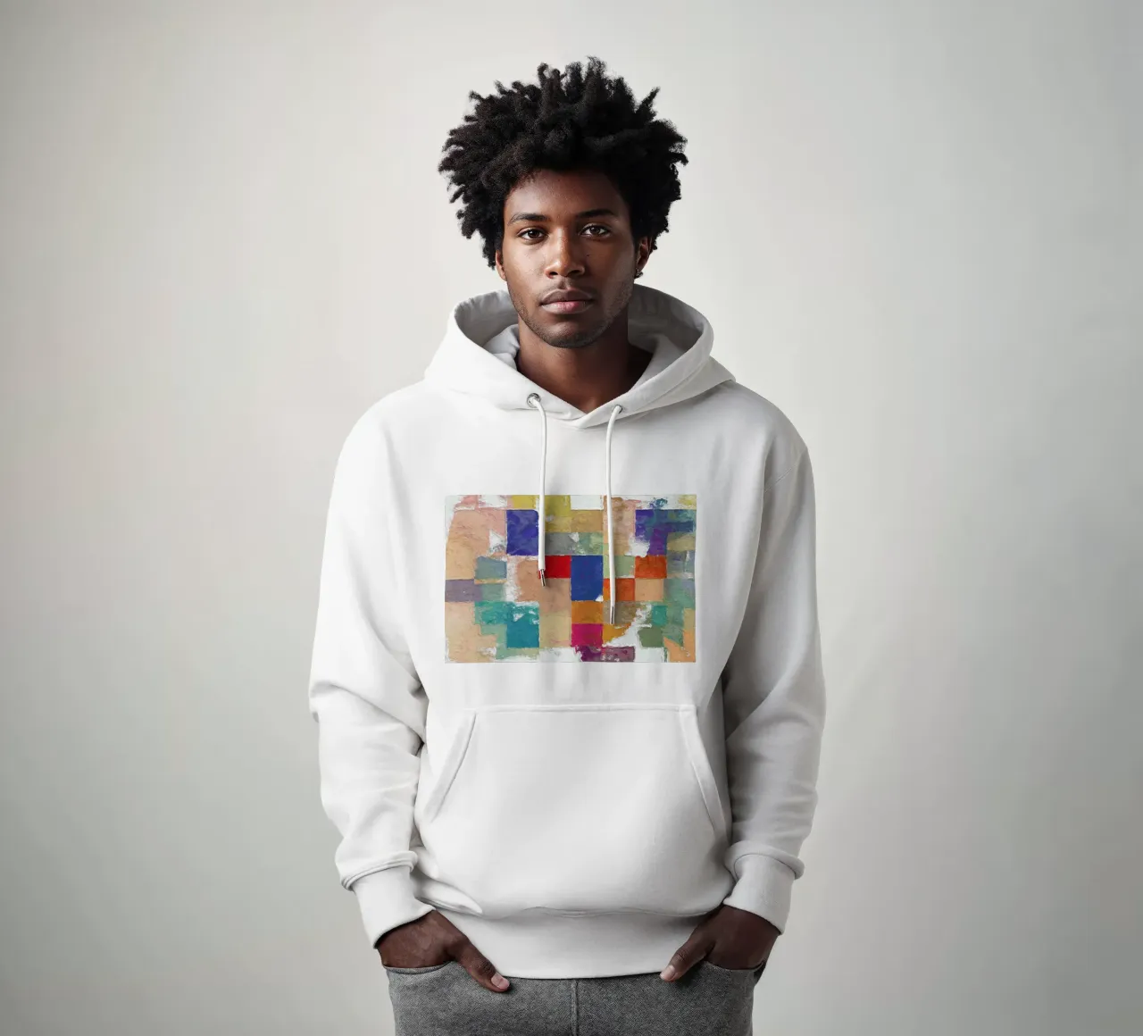 Color Squares felpa con cappuccio da In Full Color