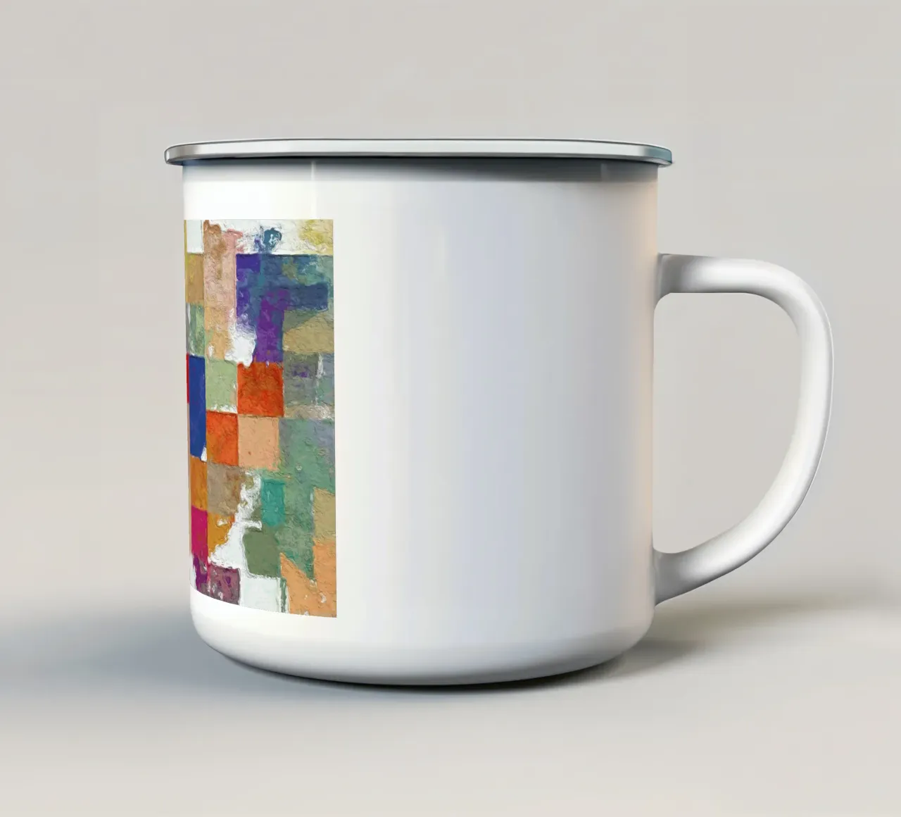 Color Squares enamel mug by In Full Color
