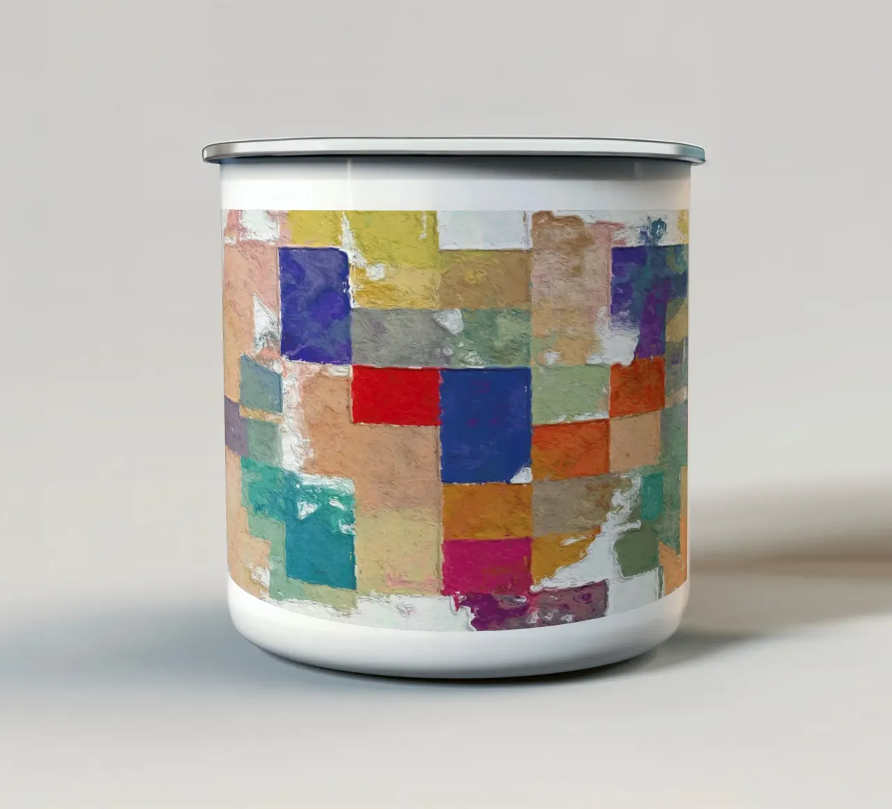 Color Squares emaille mok van In Full Color