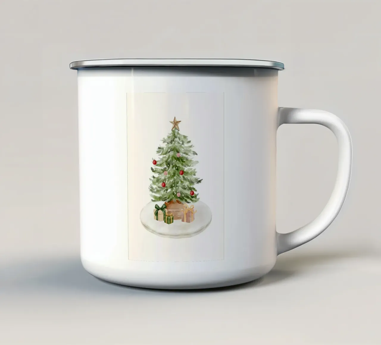 Sapin de noël en aquarelle tazza in smalto da Idées & Création