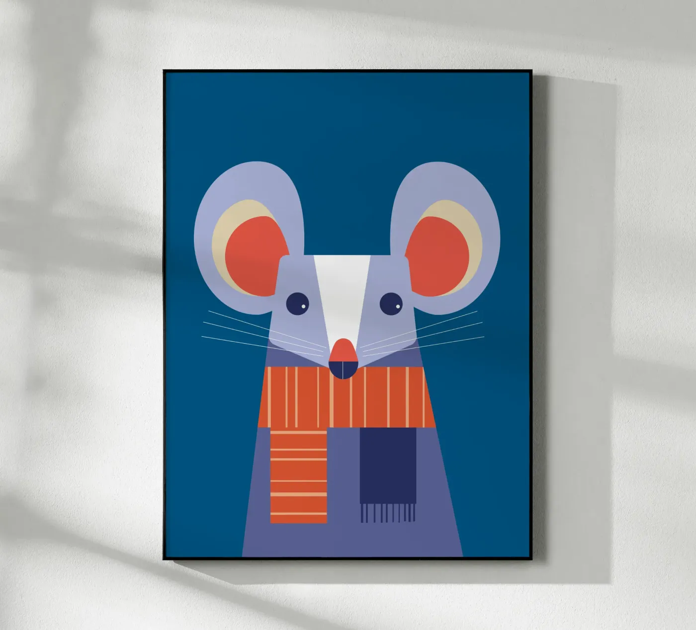 Wintermaus mit Schal Acryl-Glas von DARIA IVANOVNA