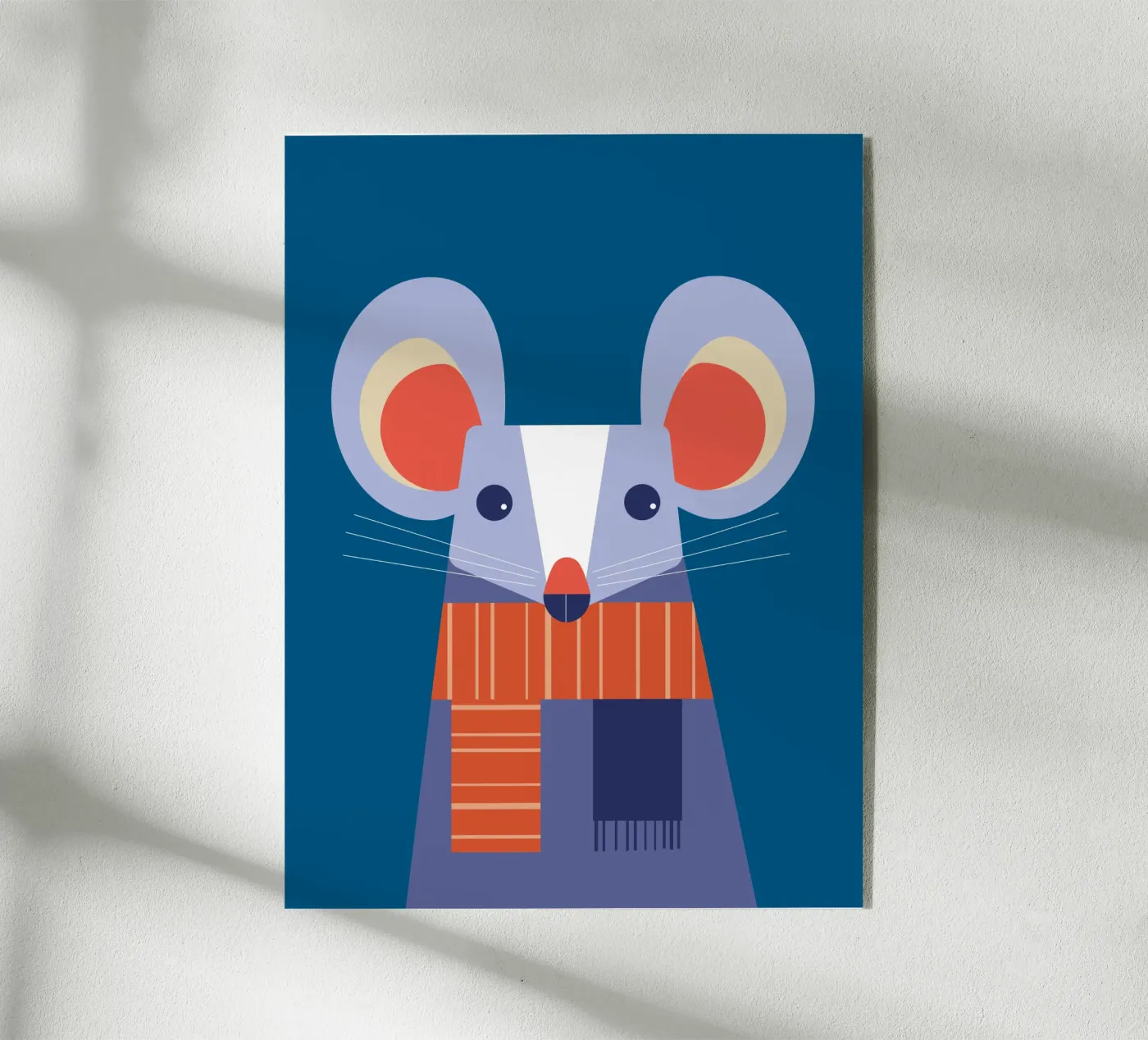 Wintermaus mit Schal Acryl-Glas von DARIA IVANOVNA