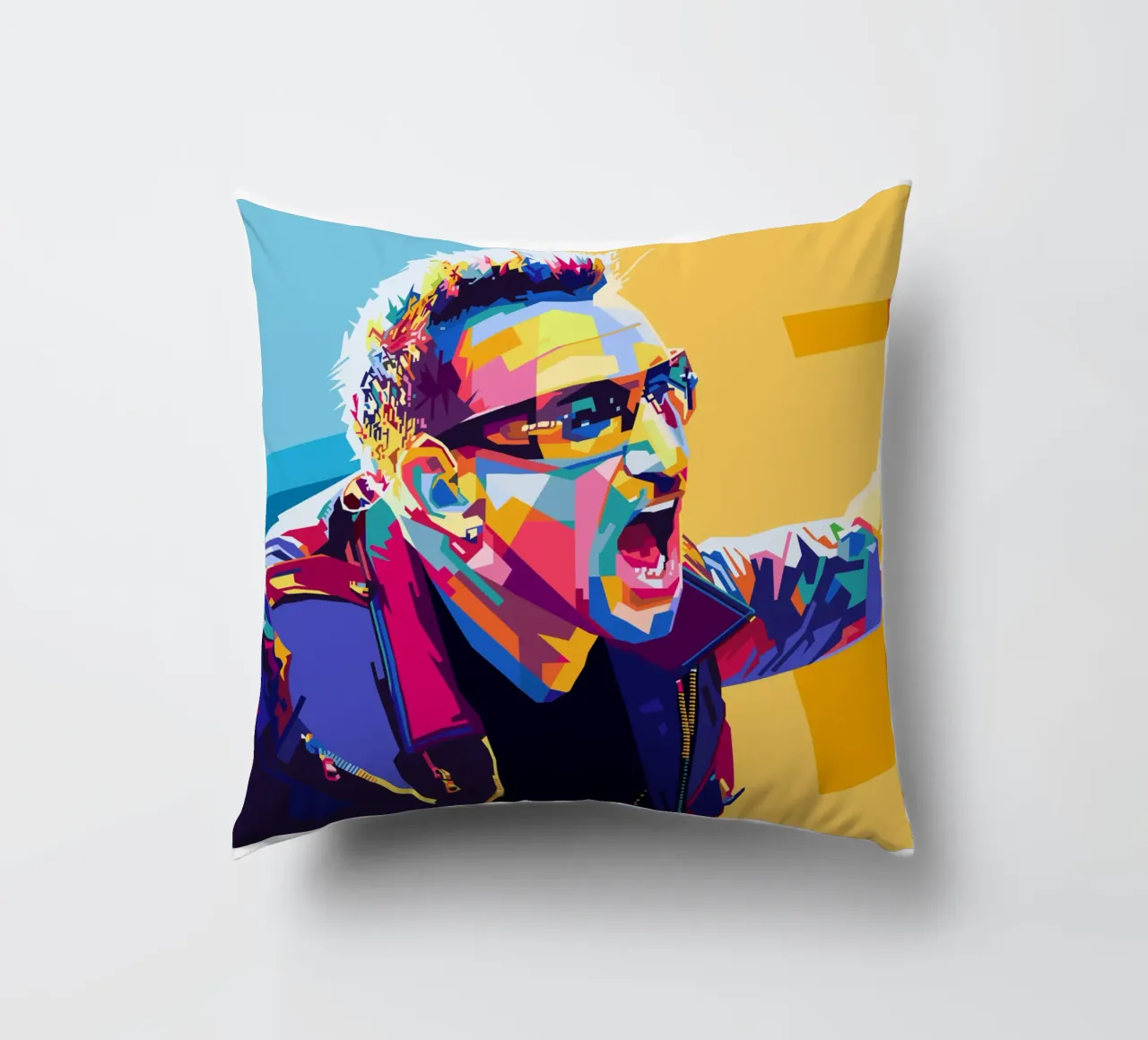 Bono Style WPAP decorative cushion by SW Artwork