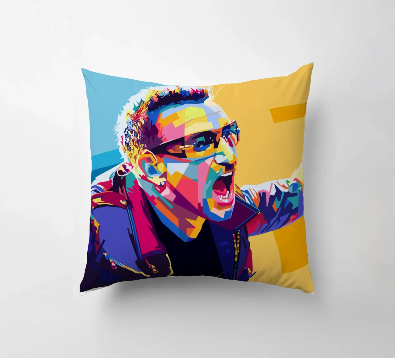 Bono Style WPAP decorative cushion by SW Artwork