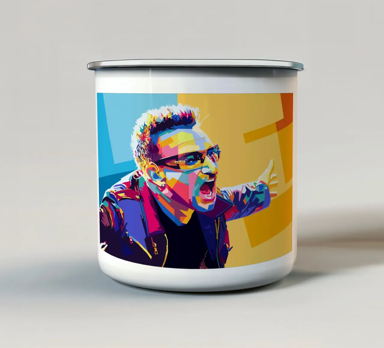 Bono Style WPAP Emaille Tasse von SW Artwork
