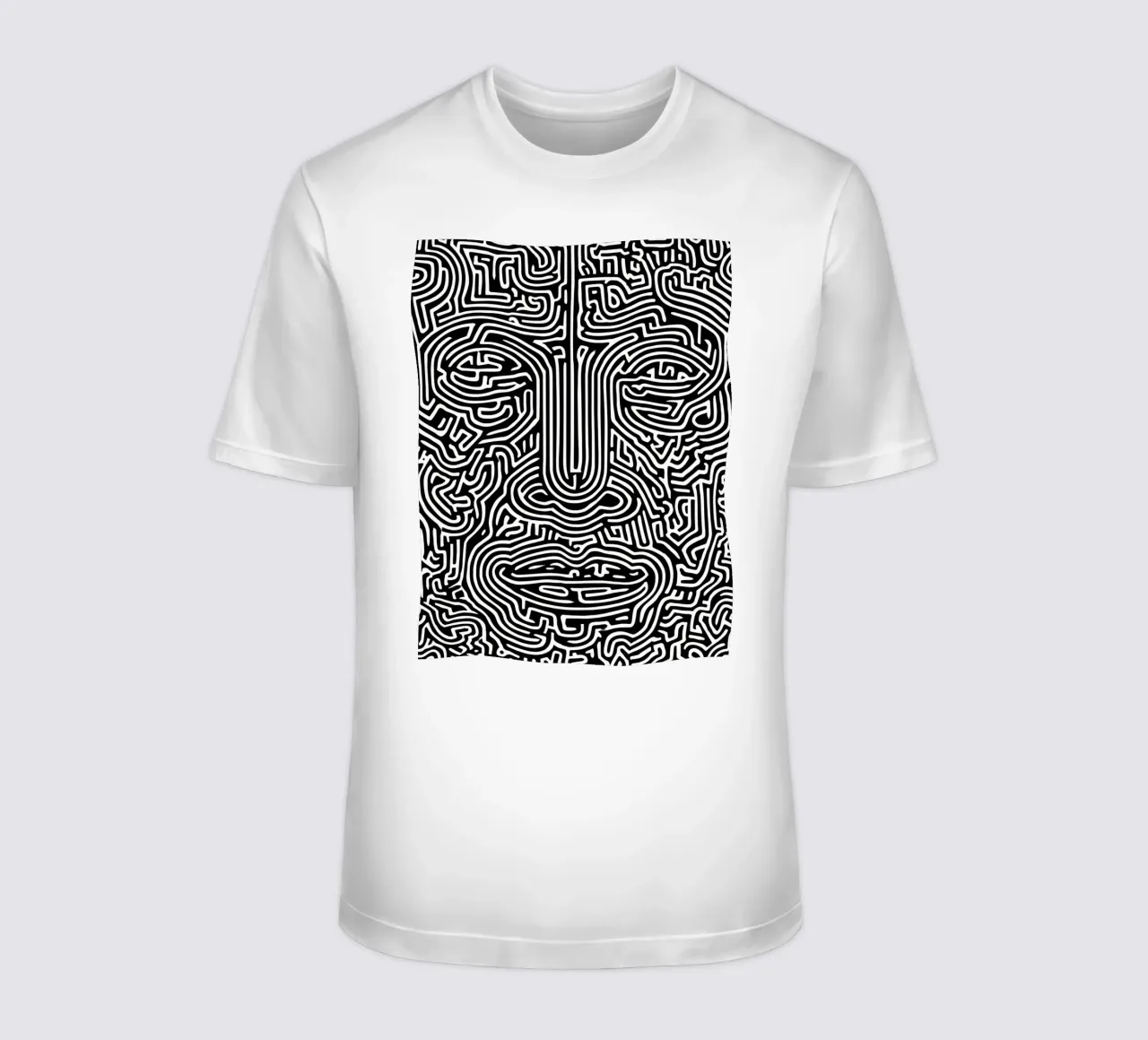 Labirinto grafico | Ritratto Line Art t-shirt da Autofocus