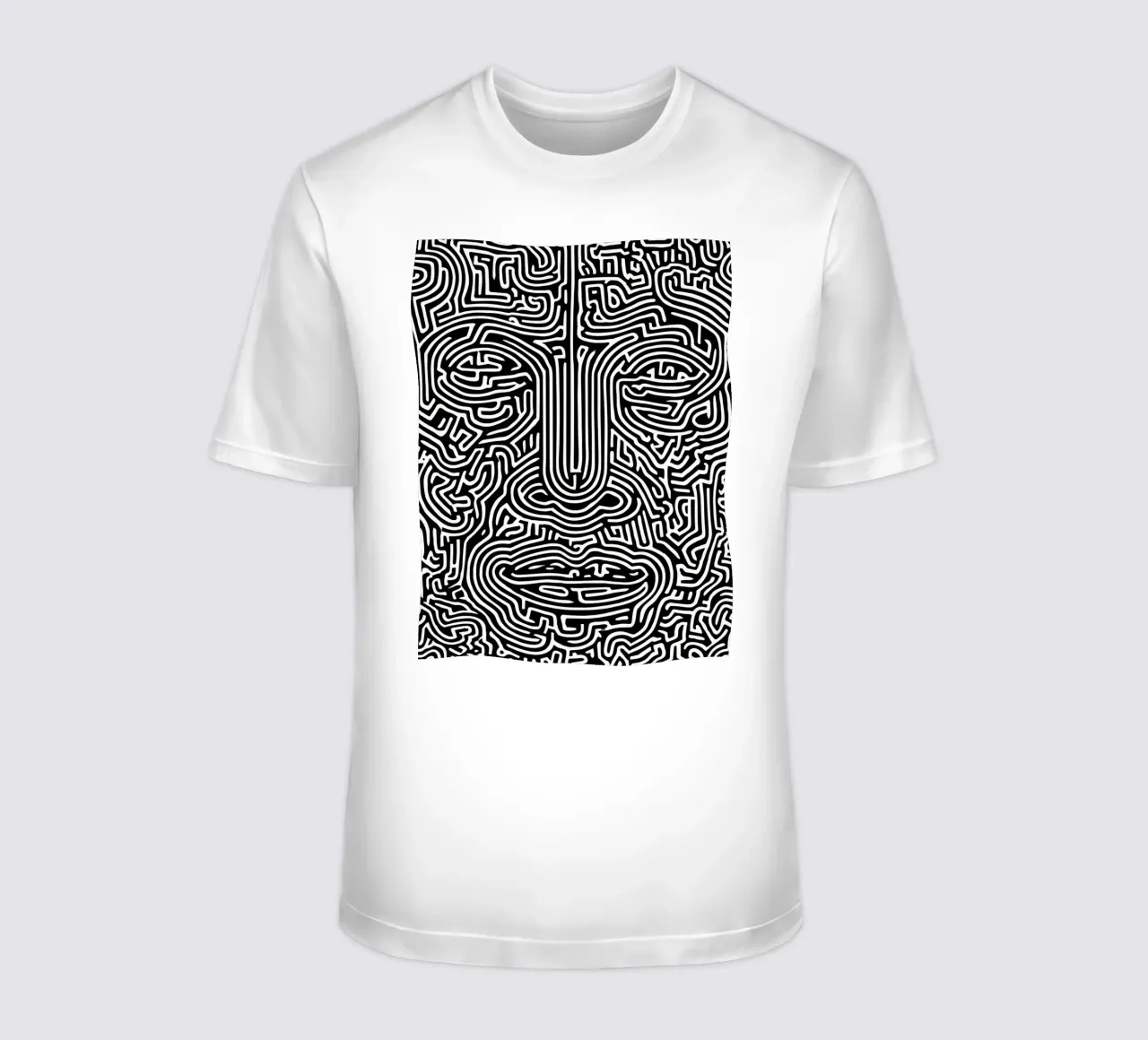Labirinto grafico | Ritratto Line Art t-shirt da Autofocus