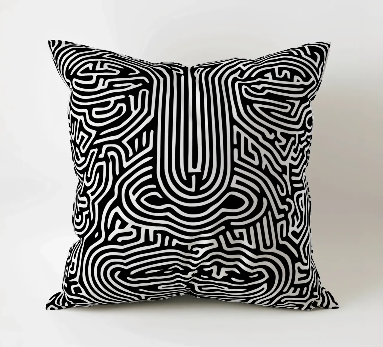 Labirinto grafico | Ritratto Line Art cuscino da Autofocus