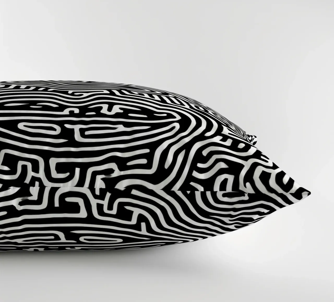 Labirinto grafico | Ritratto Line Art cuscino da Autofocus