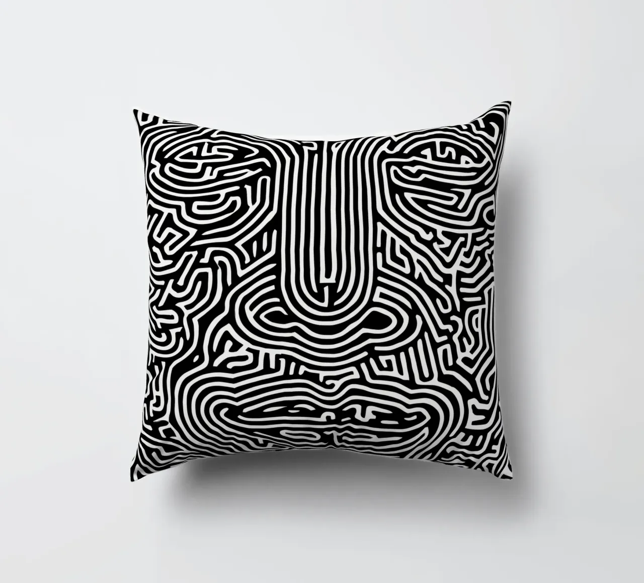 Labirinto grafico | Ritratto Line Art cuscino da Autofocus