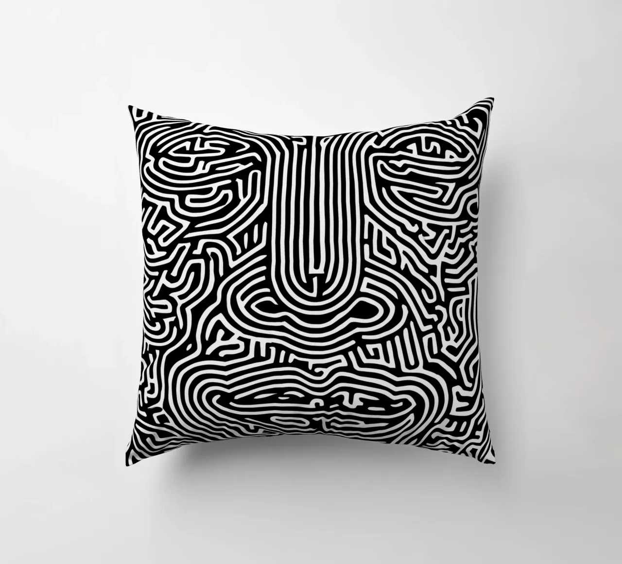 Labirinto grafico | Ritratto Line Art cuscino da Autofocus