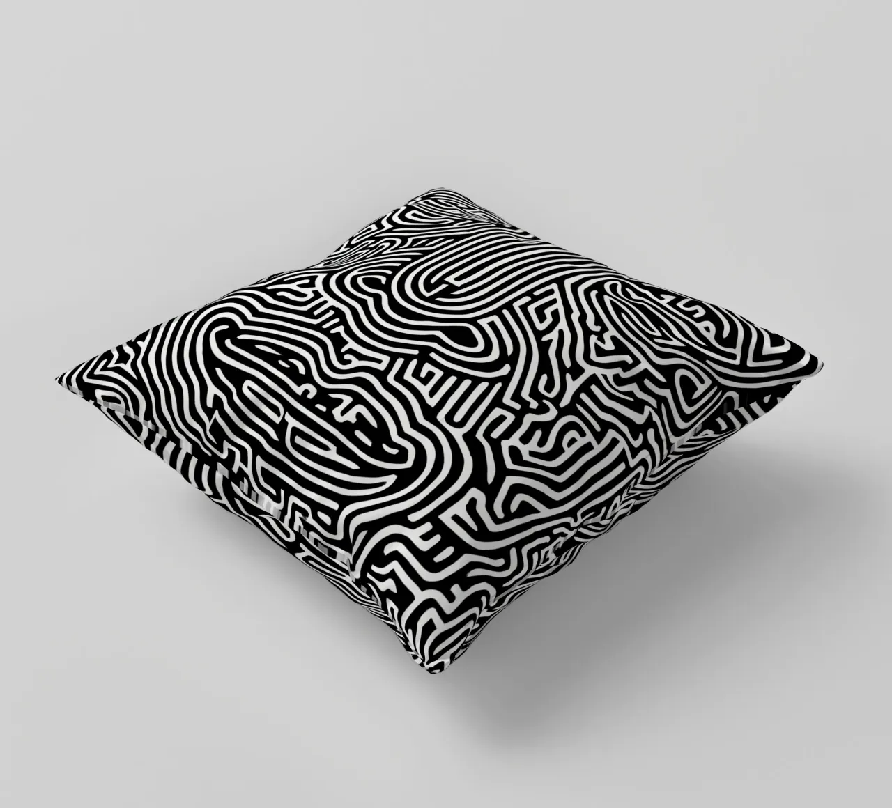 Labirinto grafico | Ritratto Line Art cuscino da Autofocus